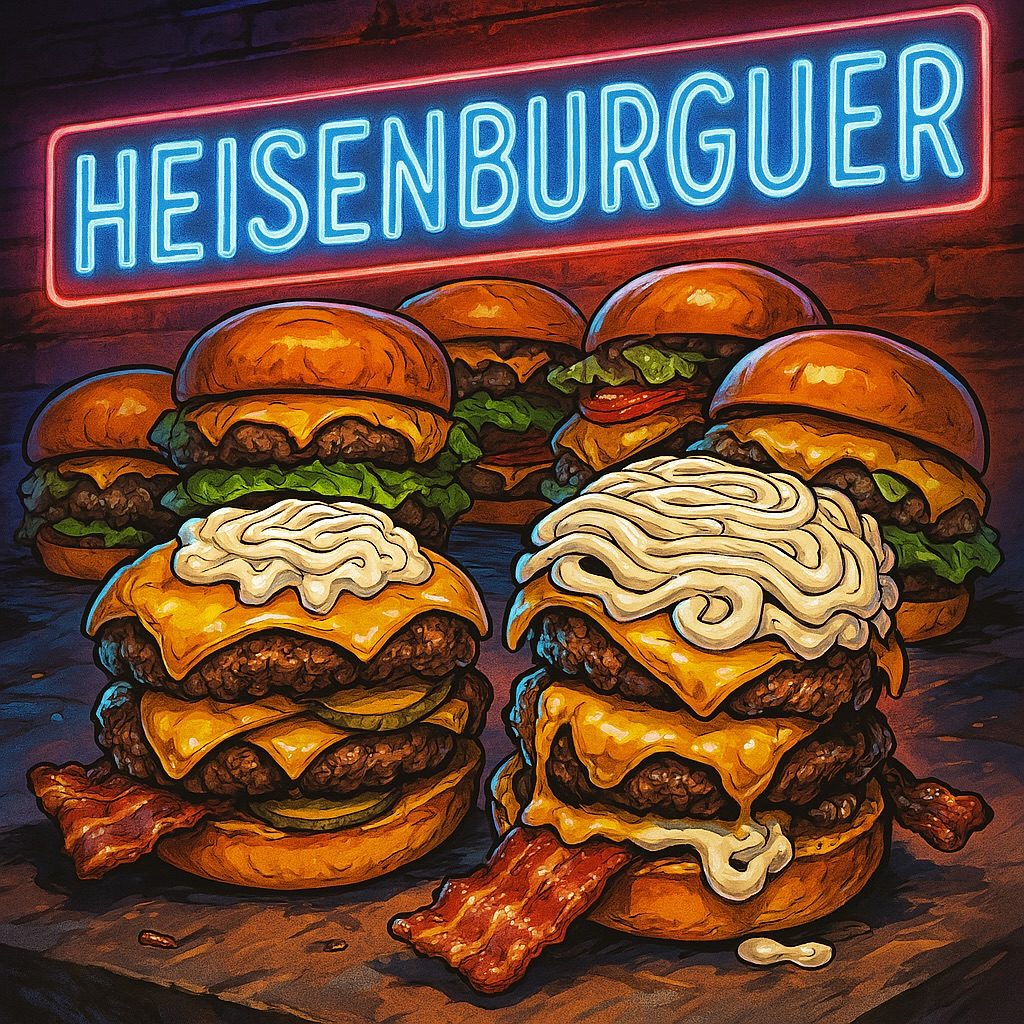 Variedad de hamburguesas gourmet de Heisenburguer con ingredientes premium y presentación artesanal.